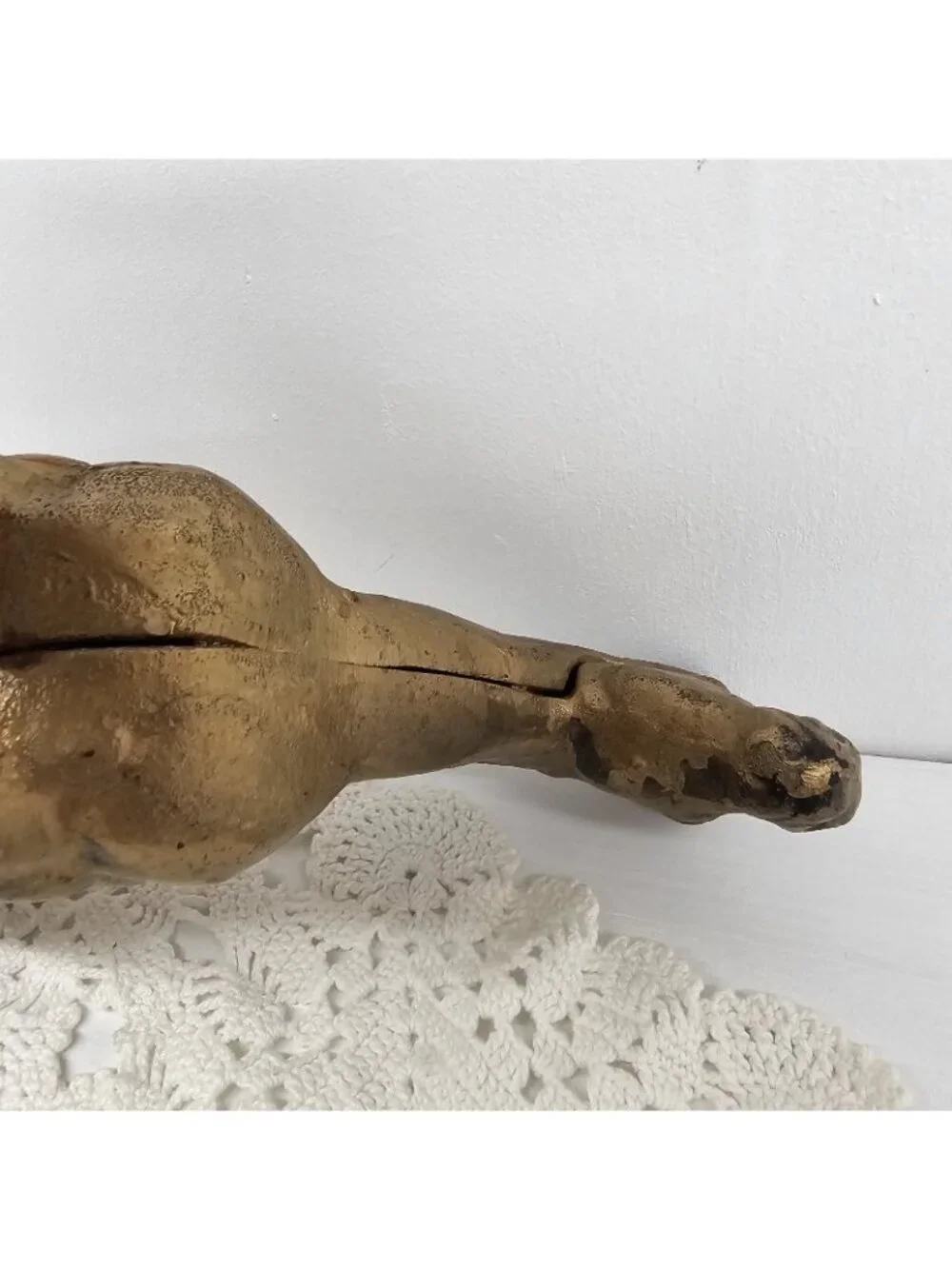 Antique Cast Iron Horse Still Bank AC Williams Beauty Gold Paint Coin Penny